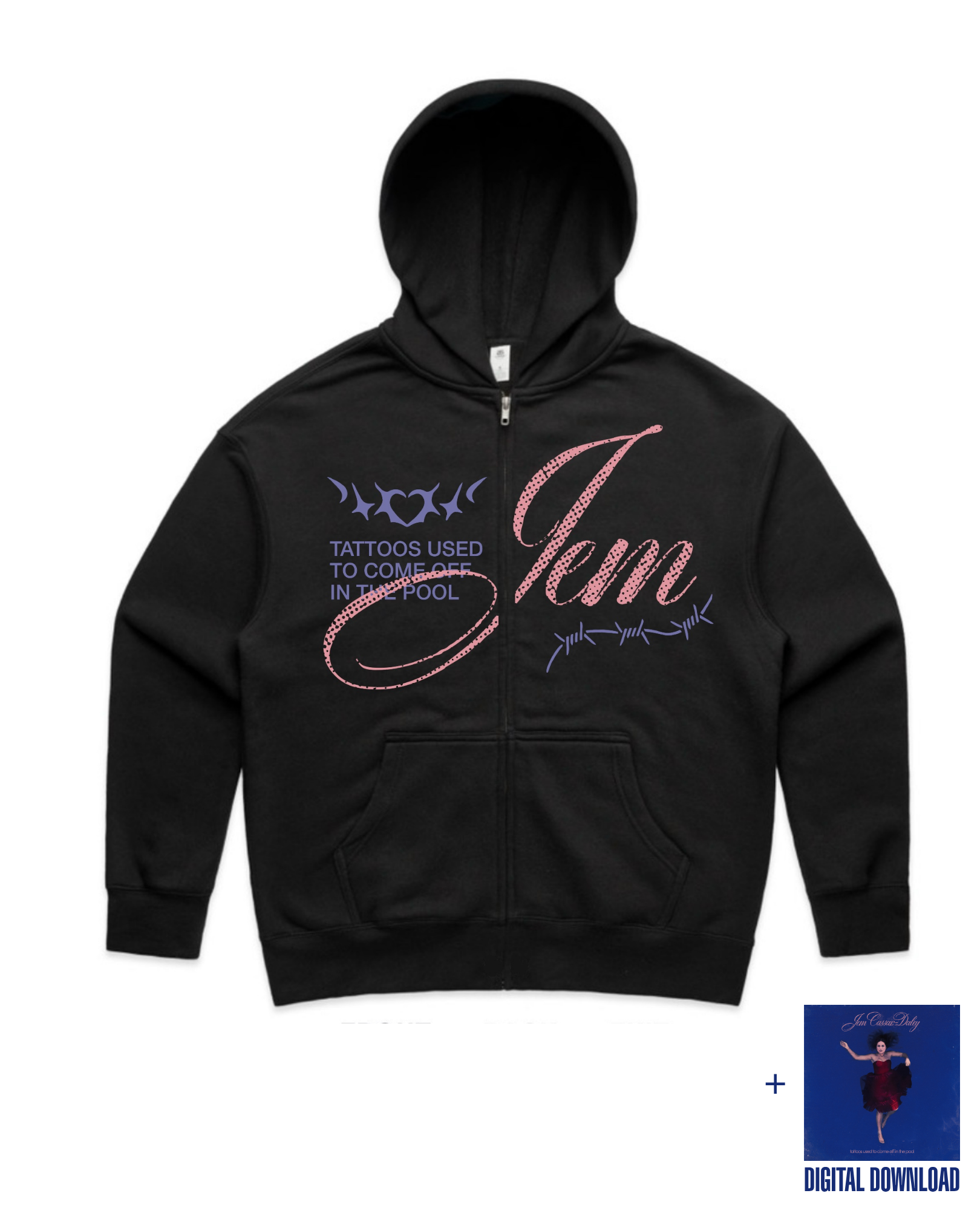 tattoos used to come off in the pool | Unisex Hoodie + Digital Download